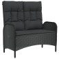 Set Divani da Giardino 4 pz con Cuscini Nero in Polyrattan