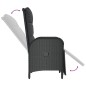 Set Divani da Giardino 4 pz con Cuscini Nero in Polyrattan