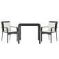 Set da Pranzo da Giardino 3 pz con Cuscini Nero in Polyrattan Set da Pranzo da Giardino 3 pz con Cuscini Nero in Polyrattan