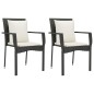 Set da Pranzo da Giardino 3 pz con Cuscini Nero in Polyrattan Set da Pranzo da Giardino 3 pz con Cuscini Nero in Polyrattan