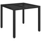 Set da Pranzo da Giardino 3 pz con Cuscini Nero in Polyrattan Set da Pranzo da Giardino 3 pz con Cuscini Nero in Polyrattan