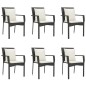Set da Pranzo da Giardino 7 pz Nero con Cuscini in Polyrattan Set da Pranzo da Giardino 7 pz Nero con Cuscini in Polyrattan