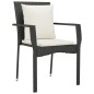 Set da Pranzo da Giardino 7 pz Nero con Cuscini in Polyrattan Set da Pranzo da Giardino 7 pz Nero con Cuscini in Polyrattan