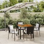 Set da Pranzo da Giardino 5 pz Nero con Cuscini in Polyrattan Set da Pranzo da Giardino 5 pz Nero con Cuscini in Polyrattan
