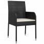 Set da Pranzo da Giardino 7 pz Nero con Cuscini in Polyrattan Set da Pranzo da Giardino 7 pz Nero con Cuscini in Polyrattan