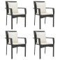 Set da Pranzo da Giardino 5 pz Nero con Cuscini in Polyrattan Set da Pranzo da Giardino 5 pz Nero con Cuscini in Polyrattan