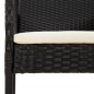 Set da Pranzo da Giardino 11 pz con Cuscini in Polyrattan Nero Set da Pranzo da Giardino 11 pz con Cuscini in Polyrattan Nero