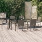 Set da Pranzo Giardino 7pz Nero e Grigio con Cuscini Polyrattan Set da Pranzo Giardino 7pz Nero e Grigio con Cuscini Polyrattan