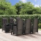 Set da Pranzo da Giardino 7 pz Nero con Cuscini in Polyrattan Set da Pranzo da Giardino 7 pz Nero con Cuscini in Polyrattan