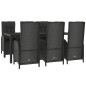 Set da Pranzo da Giardino 7 pz Nero con Cuscini in Polyrattan Set da Pranzo da Giardino 7 pz Nero con Cuscini in Polyrattan