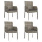 Set da Pranzo da Giardino 5 pz con Cuscini in Polyrattan Grigio Set da Pranzo da Giardino 5 pz con Cuscini in Polyrattan Grigio