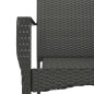 Set da Pranzo da Giardino 3 pz con Cuscini Nero in Polyrattan Set da Pranzo da Giardino 3 pz con Cuscini Nero in Polyrattan
