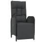 Set da Pranzo da Giardino 9 pz con Cuscini Nero in Polyrattan Set da Pranzo da Giardino 9 pz con Cuscini Nero in Polyrattan