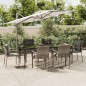 Set da Pranzo Giardino 7pz Nero e Grigio con Cuscini Polyrattan Set da Pranzo Giardino 7pz Nero e Grigio con Cuscini Polyrattan