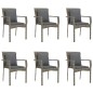 Set da Pranzo Giardino 7pz Nero e Grigio con Cuscini Polyrattan Set da Pranzo Giardino 7pz Nero e Grigio con Cuscini Polyrattan