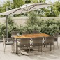 Set da Pranzo da Giardino 9 pz con Cuscini in Polyrattan Grigio Set da Pranzo da Giardino 9 pz con Cuscini in Polyrattan Grigio