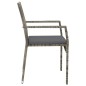 Set da Pranzo da Giardino 9 pz con Cuscini in Polyrattan Grigio Set da Pranzo da Giardino 9 pz con Cuscini in Polyrattan Grigio