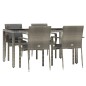 Set da Pranzo da Giardino 5 pz con Cuscini in Polyrattan Grigio Set da Pranzo da Giardino 5 pz con Cuscini in Polyrattan Grigio
