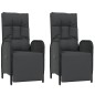 vidaXL Set da Pranzo da Giardino 5 pz Nero con Cuscini in Polyrattan vidaXL Set da Pranzo da Giardino 5 pz Nero con Cuscini in Polyrattan