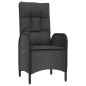 vidaXL Set da Pranzo da Giardino 5 pz Nero con Cuscini in Polyrattan vidaXL Set da Pranzo da Giardino 5 pz Nero con Cuscini in Polyrattan