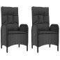 vidaXL Set da Pranzo da Giardino 5 pz Nero con Cuscini in Polyrattan vidaXL Set da Pranzo da Giardino 5 pz Nero con Cuscini in Polyrattan