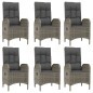 Set da Pranzo Giardino 7pz Nero e Grigio con Cuscini Polyrattan Set da Pranzo Giardino 7pz Nero e Grigio con Cuscini Polyrattan