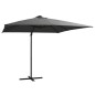 vidaXL Ombrellone a Sbalzo con LED e Palo Acciaio 250x250 cm Antracite