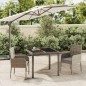 vidaXL Set da Pranzo da Giardino 3 pz con Cuscini in Polyrattan Grigio vidaXL Set da Pranzo da Giardino 3 pz con Cuscini in Polyrattan Grigio