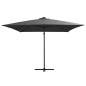 vidaXL Ombrellone a Sbalzo con LED e Palo Acciaio 250x250 cm Antracite