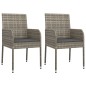 vidaXL Set da Pranzo da Giardino 3 pz con Cuscini in Polyrattan Grigio vidaXL Set da Pranzo da Giardino 3 pz con Cuscini in Polyrattan Grigio