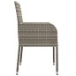 vidaXL Set da Pranzo da Giardino 3 pz con Cuscini in Polyrattan Grigio vidaXL Set da Pranzo da Giardino 3 pz con Cuscini in Polyrattan Grigio