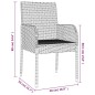 vidaXL Set da Pranzo da Giardino 3 pz con Cuscini in Polyrattan Grigio vidaXL Set da Pranzo da Giardino 3 pz con Cuscini in Polyrattan Grigio