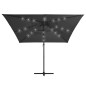 vidaXL Ombrellone a Sbalzo con LED e Palo Acciaio 250x250 cm Antracite