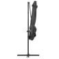 vidaXL Ombrellone a Sbalzo con LED e Palo Acciaio 250x250 cm Antracite