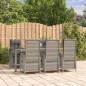 Set da Pranzo da Giardino 7 pz con Cuscini in Polyrattan Grigio Set da Pranzo da Giardino 7 pz con Cuscini in Polyrattan Grigio