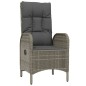 Set da Pranzo da Giardino 7 pz con Cuscini in Polyrattan Grigio Set da Pranzo da Giardino 7 pz con Cuscini in Polyrattan Grigio