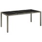 Set da Pranzo da Giardino 7 pz con Cuscini in Polyrattan Grigio Set da Pranzo da Giardino 7 pz con Cuscini in Polyrattan Grigio