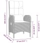 Set da Pranzo da Giardino 7 pz con Cuscini in Polyrattan Grigio Set da Pranzo da Giardino 7 pz con Cuscini in Polyrattan Grigio