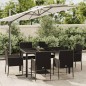 Set da Pranzo da Giardino 7 pz Nero con Cuscini in Polyrattan Set da Pranzo da Giardino 7 pz Nero con Cuscini in Polyrattan