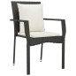 Set da Pranzo da Giardino 5 pz Nero con Cuscini in Polyrattan Set da Pranzo da Giardino 5 pz Nero con Cuscini in Polyrattan