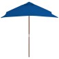 Ombrellone da Esterni con Palo in Legno 150x200 cm Blu Ombrellone da Esterni con Palo in Legno 150x200 cm Blu