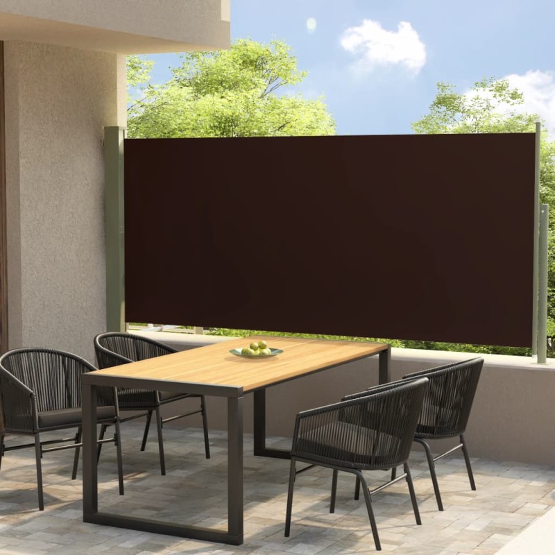 Tenda Laterale Retrattile per Patio 117x300 cm Marrone Tenda Laterale Retrattile per Patio 117x300 cm Marrone