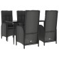 Set da Pranzo da Giardino 5 pz Nero con Cuscini in Polyrattan Set da Pranzo da Giardino 5 pz Nero con Cuscini in Polyrattan