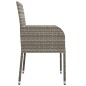 Set da Pranzo da Giardino 7 pz con Cuscini in Polyrattan Grigio Set da Pranzo da Giardino 7 pz con Cuscini in Polyrattan Grigio