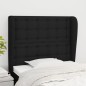 Testiera ad Orecchio Nera 93x23x118/128 cm in Tessuto Testiera ad Orecchio Nera 93x23x118/128 cm in Tessuto