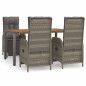 Set da Pranzo da Giardino 5 pz con Cuscini in Polyrattan Grigio Set da Pranzo da Giardino 5 pz con Cuscini in Polyrattan Grigio