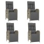 Set da Pranzo da Giardino 5 pz con Cuscini in Polyrattan Grigio Set da Pranzo da Giardino 5 pz con Cuscini in Polyrattan Grigio