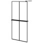 Parete Doccia Walk in Mensola Nera 90x195cm Vetro ESG Alluminio Parete Doccia Walk in Mensola Nera 90x195cm Vetro ESG Alluminio