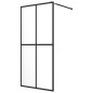 Parete Doccia Walk in Mensola Nera 90x195cm Vetro ESG Alluminio Parete Doccia Walk in Mensola Nera 90x195cm Vetro ESG Alluminio