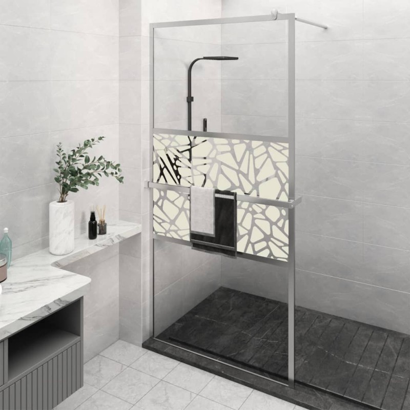 Parete Doccia con Mensola Cromo 115x195cm Vetro ESG e Alluminio Parete Doccia con Mensola Cromo 115x195cm Vetro ESG e Alluminio